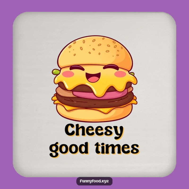 Funny Cheeseburger Wink Coaster: Cheesy Protection, Perfect Humorous Gift