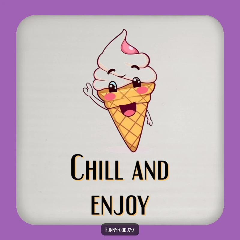 Funny Goofy Ice Cream Coaster Set - Protect Surfaces with Sweetness