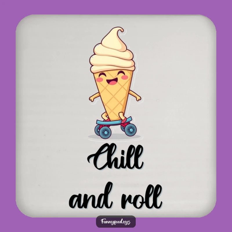 Funny Ice Cream Skate Coaster - Protect Surfaces with Cool Fun