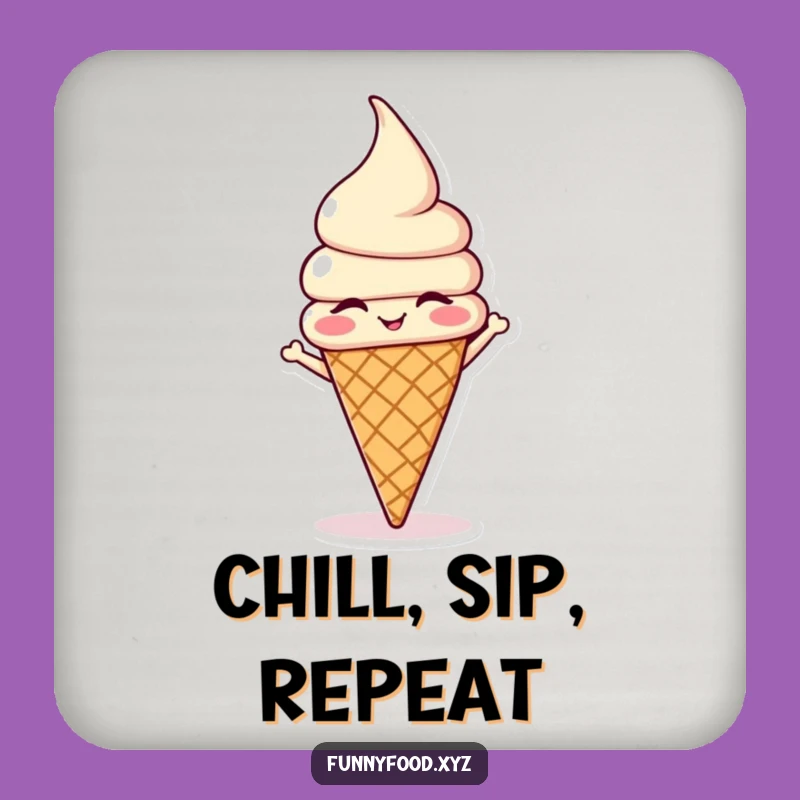 Funny Ice Cream Headstand Coasters: Protect Surfaces with Flair