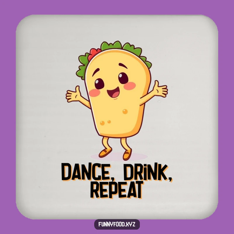 Funny Taco Dancer Coaster Set: Add Fiesta Fun to Your Tabletop