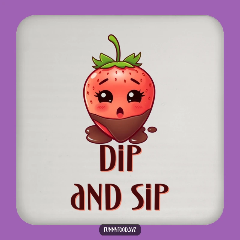 Funny Strawberry Chocolate Fear Coaster - Hilarious Protection for Surfaces