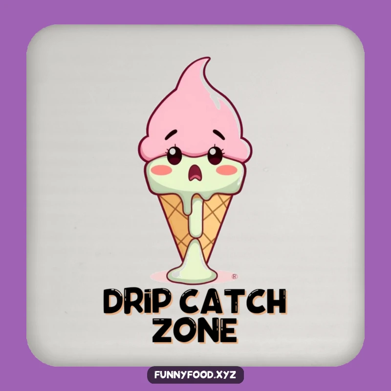 Funny Melting Ice Cream Cone Drink Coasters: Protect Surfaces with Comedic Charm