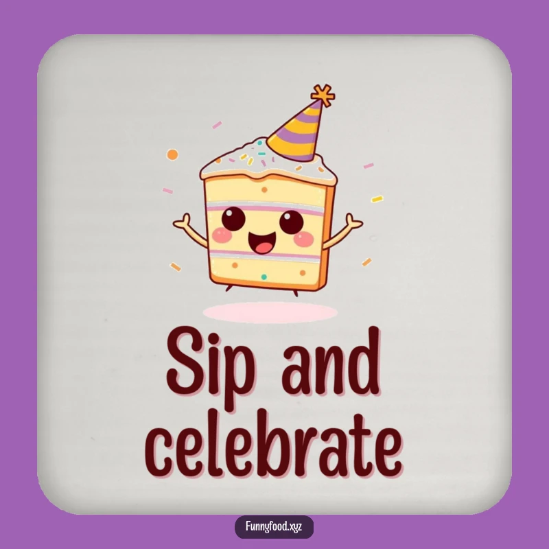 Funny Cake Celebration Coaster - Hilarious Protection for Party Surfaces