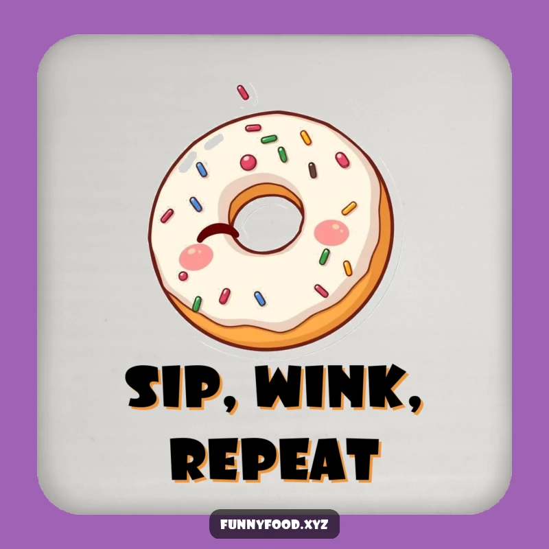 Funny Donut Coaster: Winking Table Protector, a Sweet Funny Gift