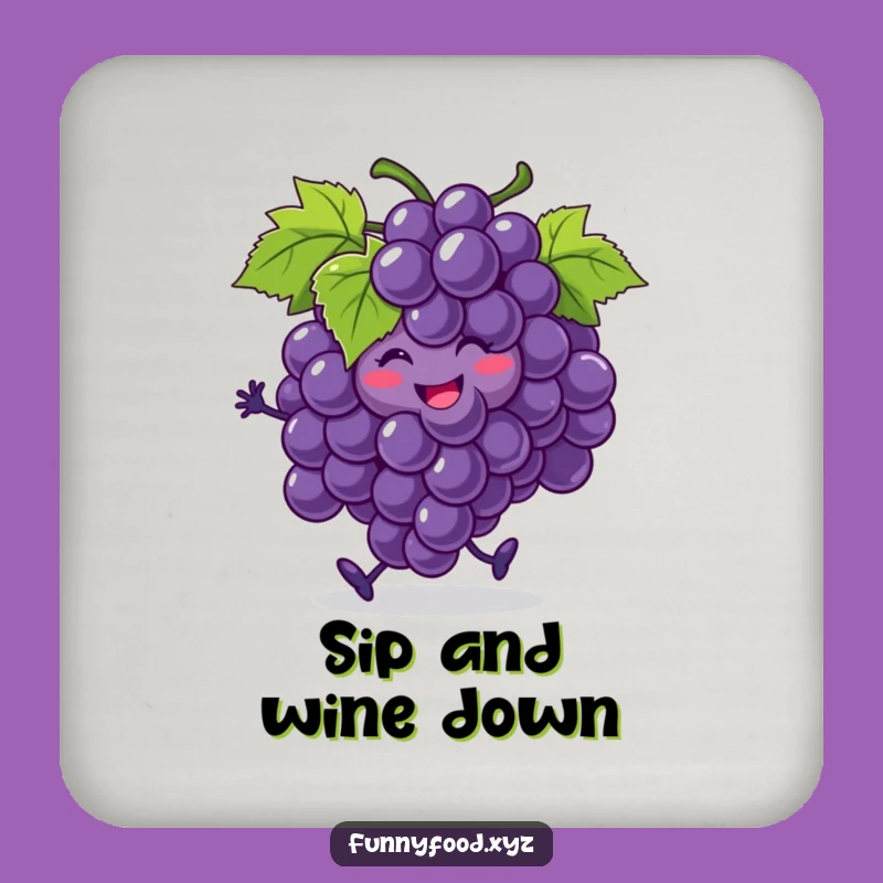 Funny Grapes Jigging Coaster - Hilarious Protection for Surfaces