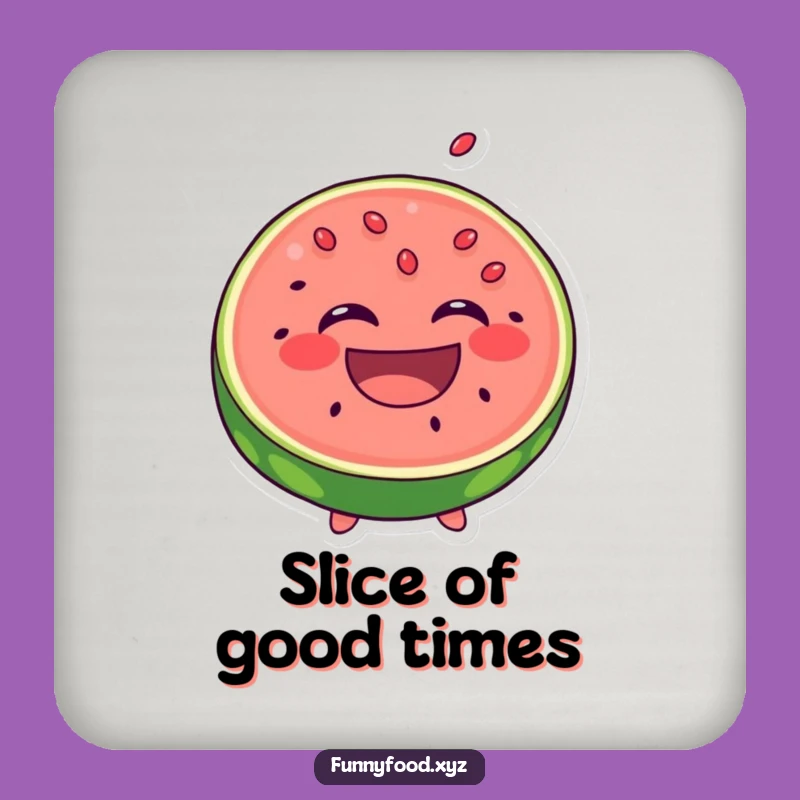Funny Laughing Watermelon Drink Coaster - Protect Surfaces with Summer Fun