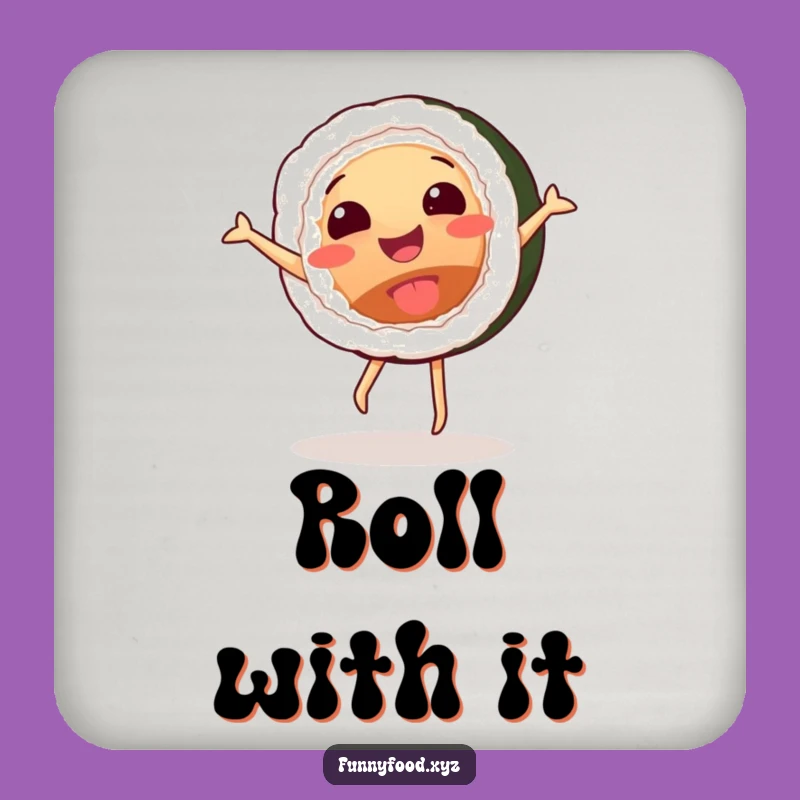 Funny Sushi Cartwheel Coaster - Protect Surfaces with Humor