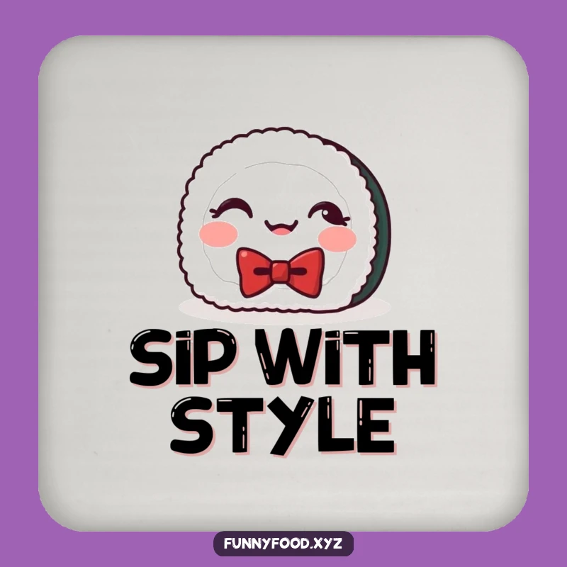Funny Sushi Giggles Coaster: Protect Surfaces with Japanese Charm