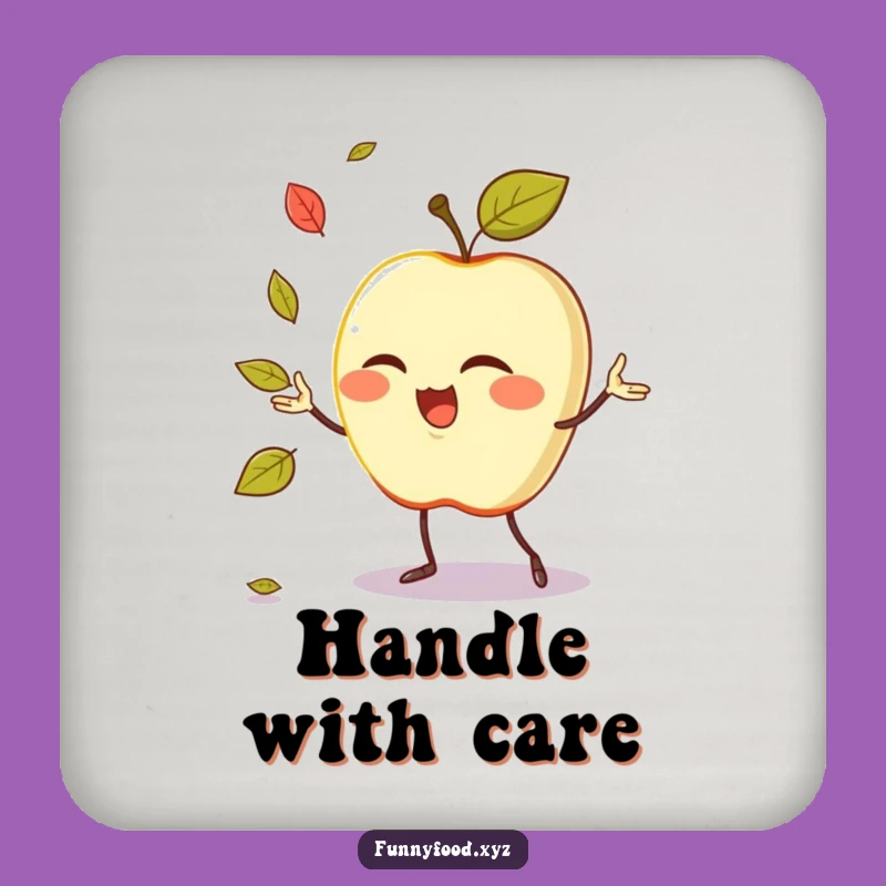 Funny Juggling Apple Coaster: Protect Surfaces with Humor