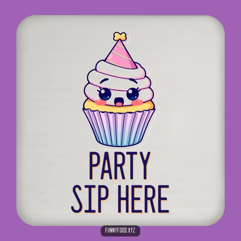 Funny Surprised Cupcake Coaster: Protect Surfaces with This Hilarious Treat!