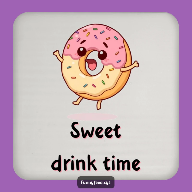 Funny Surprised Donut Coaster: Protect Surfaces with Hilarious Treat Flair
