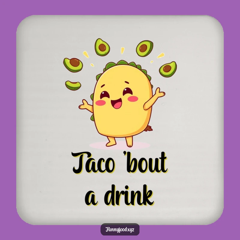 Funny Taco Avocado Drink Coaster: Stylish Surface Protection with Flavor