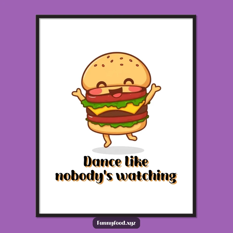 Funny Hamburger Dance Poster: Bring Joyful Grooves to Your Wall!