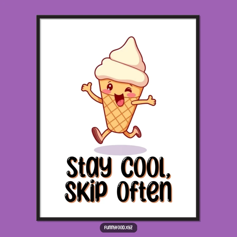 Funny Ice Cream Skip Poster: Decorate Your Walls with Sweet Fun