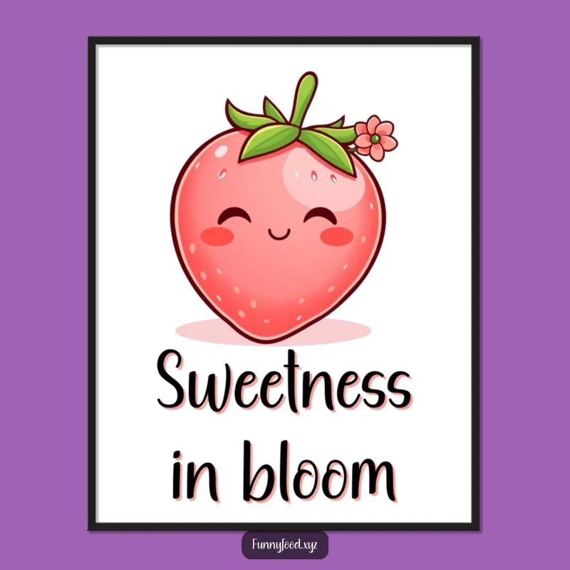 Funny Shy Strawberry Poster: Add Sweet Charm to Your Walls