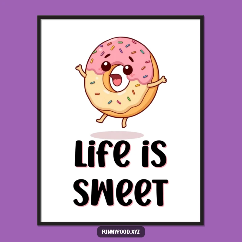 Funny Surprised Donut Poster: Vibrant Wall Art for a Hilarious Sweet Vibe