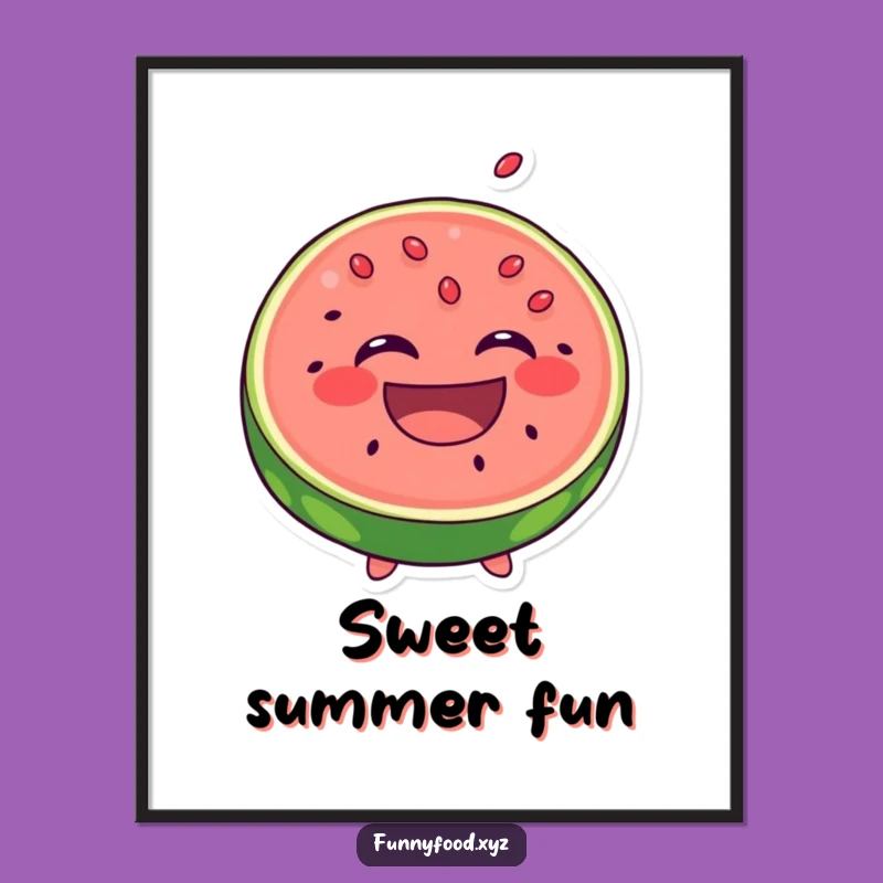 Funny Laughing Watermelon Poster - Juicy Wall Art for a Happy Vibe