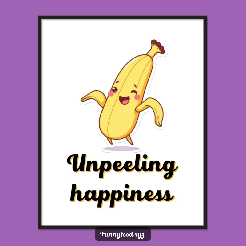 Funny Vibrant Banana Peeling Poster - Lively Wall Art Decor Gift