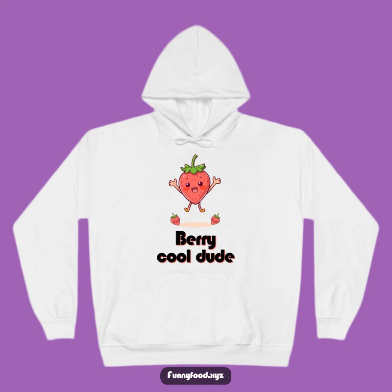 Funny Strawberry Surprise Hoodie - Cozy Jumping Fruit Sweatshirt, Ideal Funny Gift