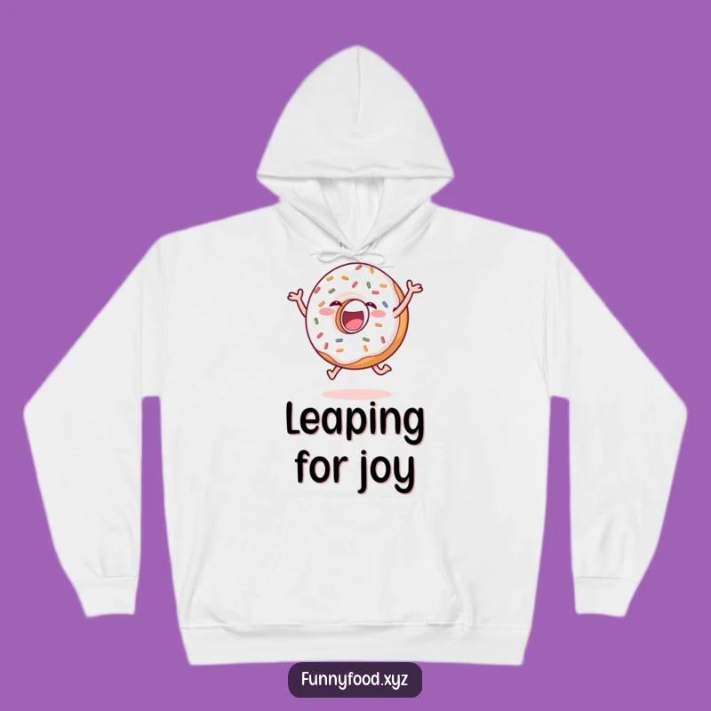 Cozy Funny Donut Leap Hoodie - Sprinkled with Happiness, Warm & Humorous Gift Idea