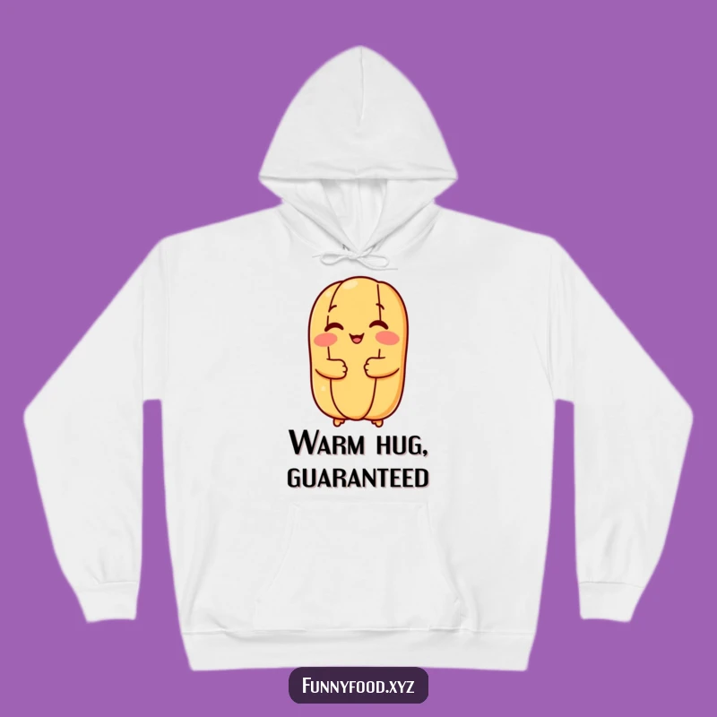 Cozy Funny Hot Dog Bun Hug Hoodie: Warm Apparel and Hilarious Gift for All Ages