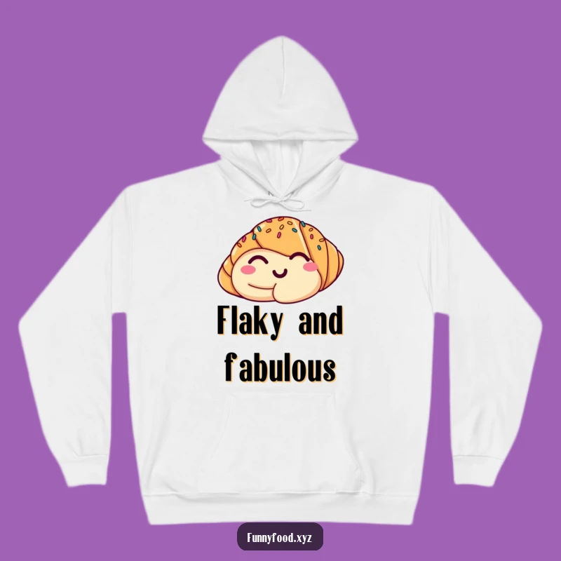 Cozy Funny Croissant Wink Hoodie: Stay Warm with a Hilarious Pastry Pal