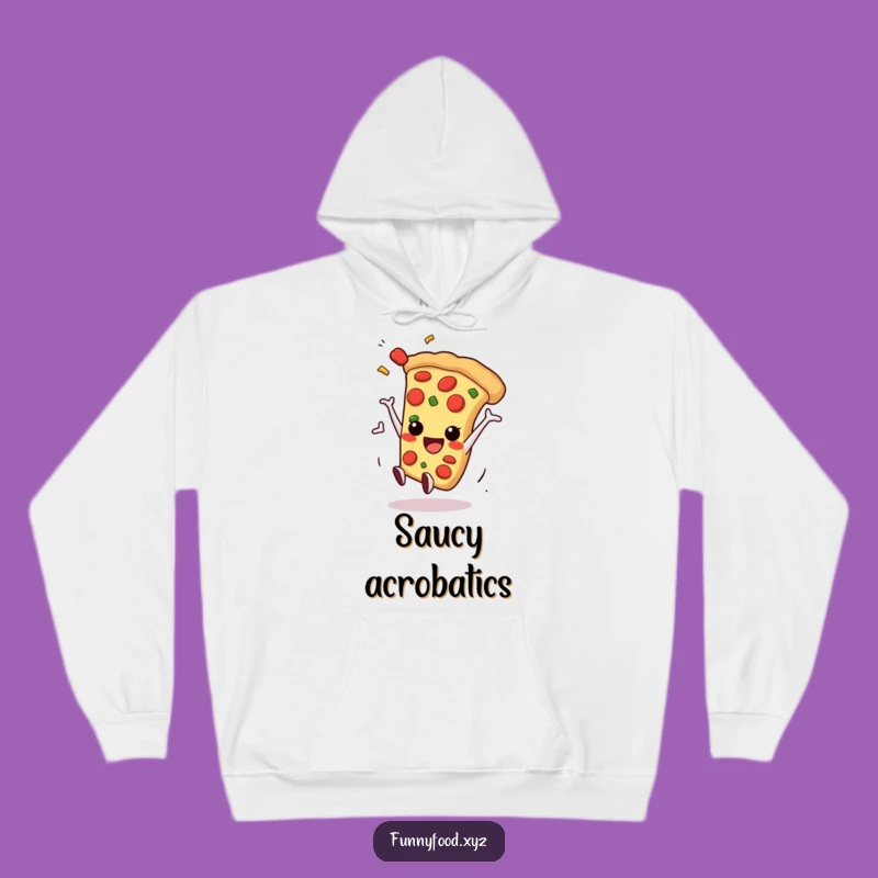 Funny Pizza Somersault Hoodie: Cozy Action Pizza Slice, Perfect Gift for Food Lovers!