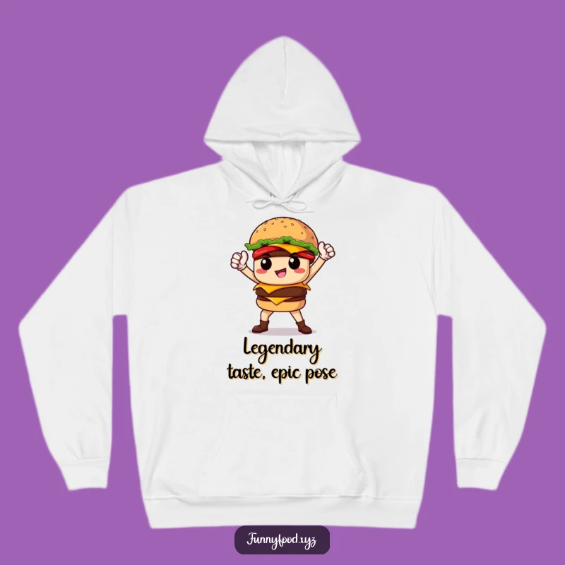 Funny Burger Hero Hoodie: Conquer Cold with Cozy Courage
