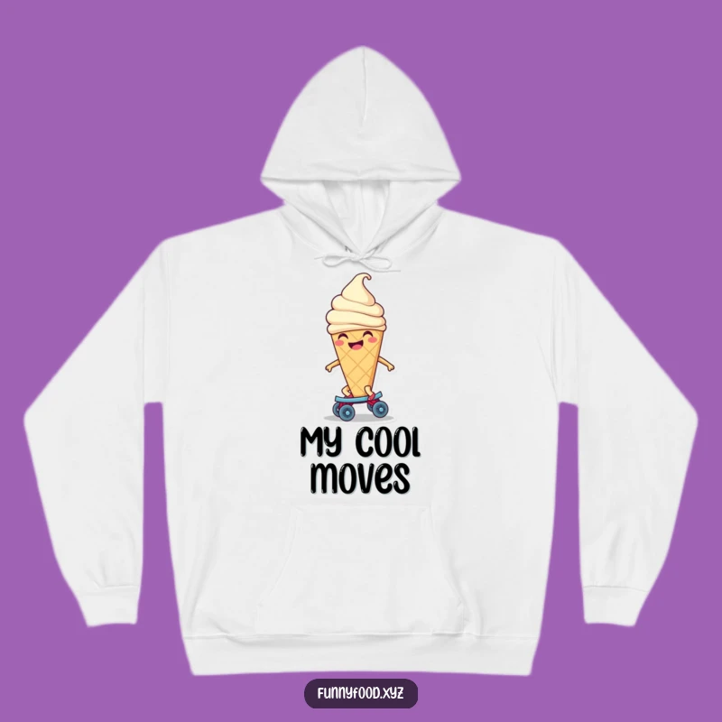 Funny Ice Cream Skate Hoodie - Cozy & Cool Cone's Roller Adventure