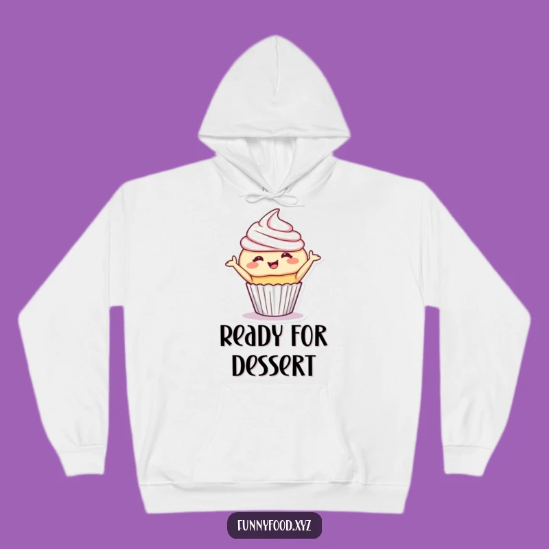 Cozy Funny Cupcake Bow Hoodie - Giggling Comfort, Sweet Style, Ideal Humorous Gift