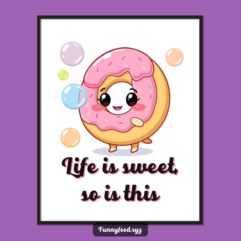Free Printable Donut Bubbles Art: Playful Downloadable Poster for Whimsical Decor