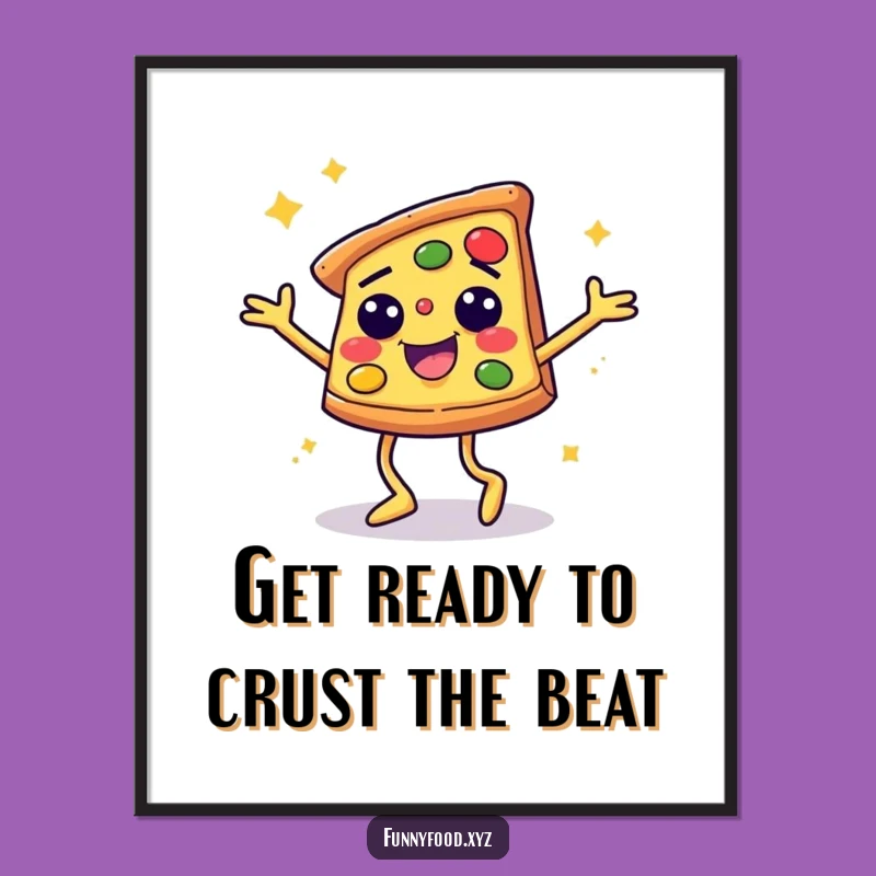 Free Printable Wall Art: Disco Pizza Dancer - Funny Downloadable Decor!