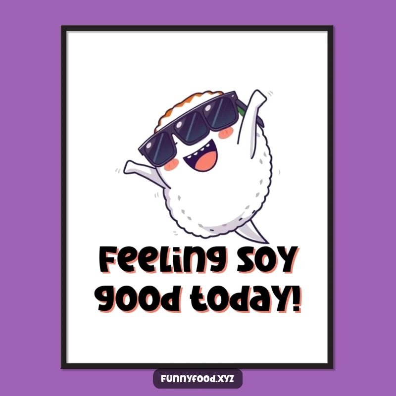 Free Printable Wall Art: Funny Sushi Backflip Sunglasses Downloadable Decor