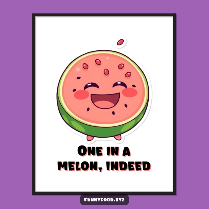 Free Printable Wall Art: Laughing Watermelon Slice, Humorous Downloadable Decor