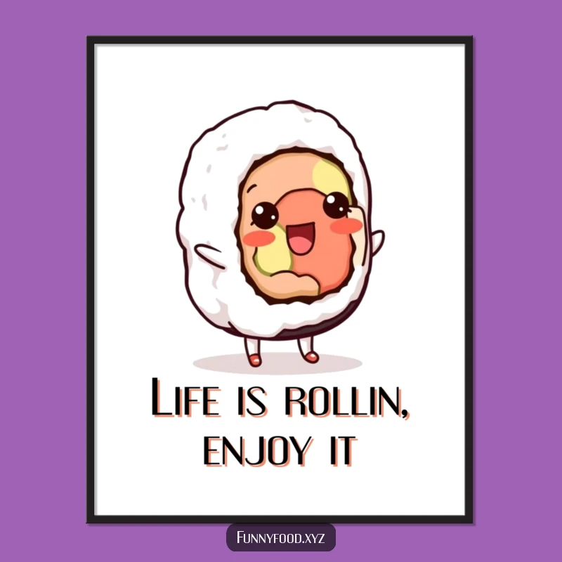 Free Printable Wall Art: Sushi Shuffle Dancer - Funny Downloadable Decor!