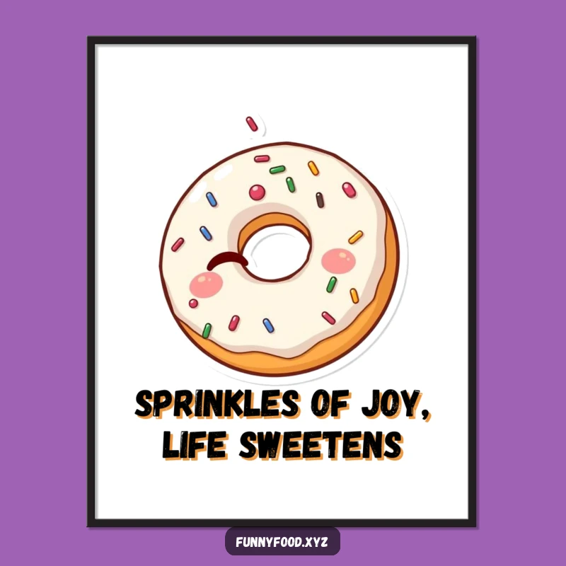 Funny Free Printable Donut Wall Art: Winking Sprinkles DIY Decor Downloadable Gift