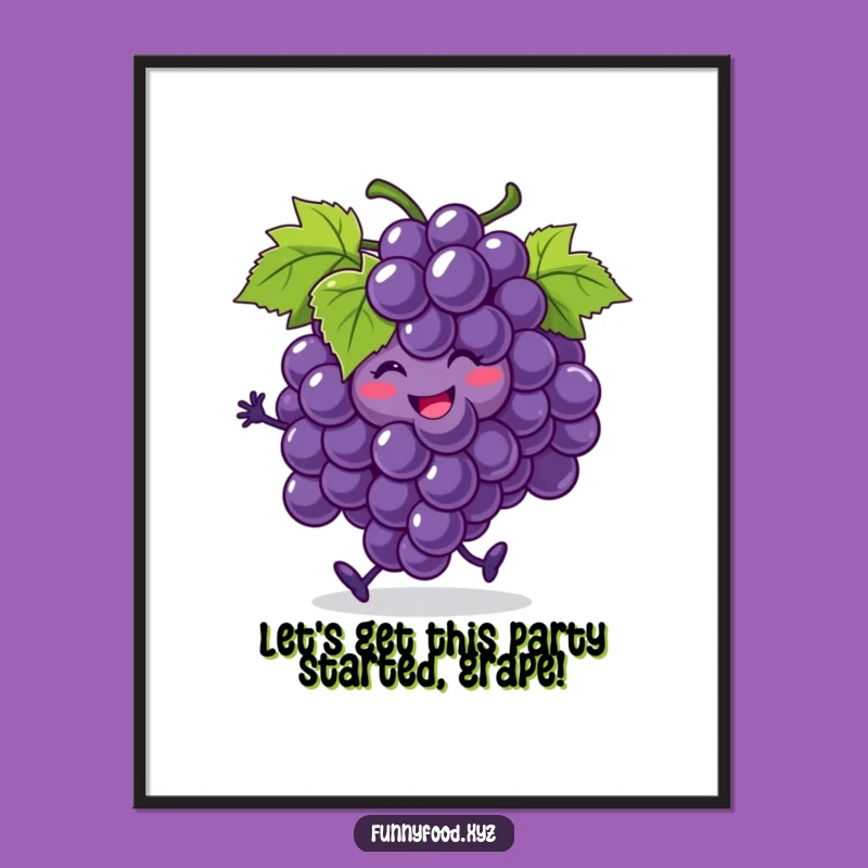 Funny Free Printable Wall Art: Grape Jig Rolling Grape Downloadable Decor