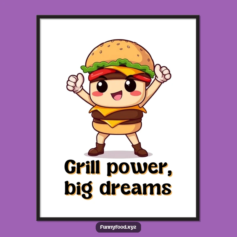 Funny Free Printable Wall Art: Hero Burger Decor Downloadable Art