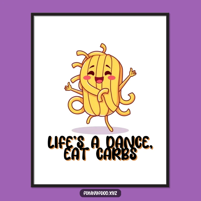 Funny Free Printable Wall Art: Playful Pasta Dance Downloadable Decor