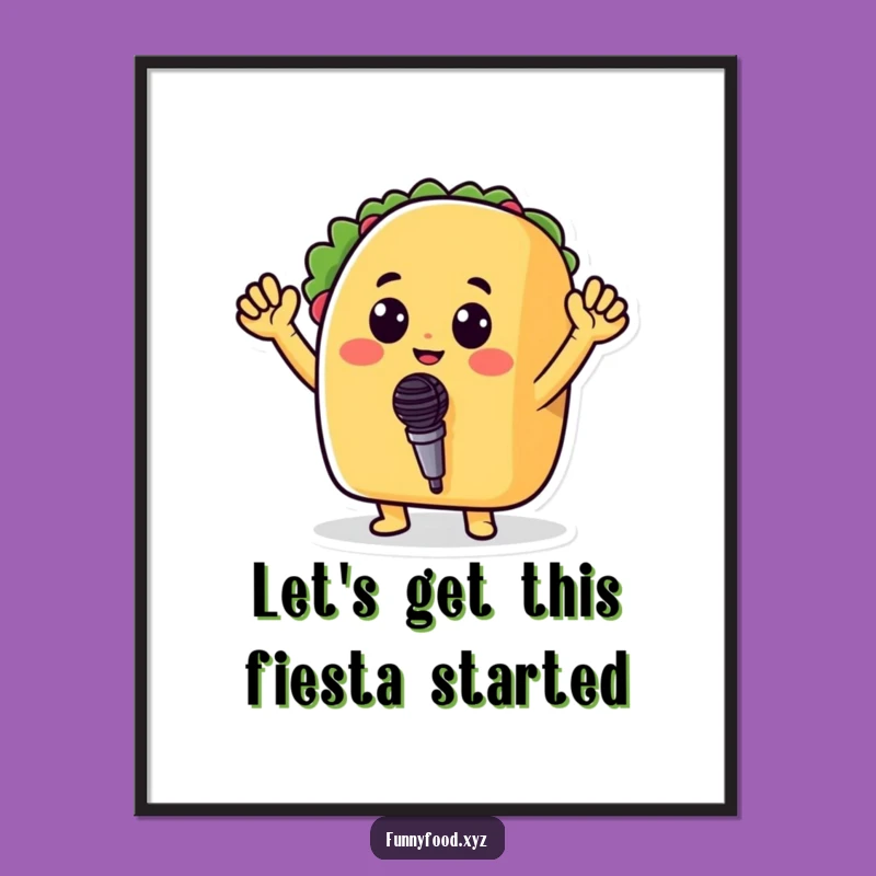 Free Printable Wall Art: Microphone Taco Star - Funny Downloadable Decor!