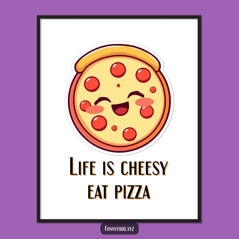 Free Printable Wall Art: Winking Pizza Slice Funny Downloadable Decor for Your Kitchen