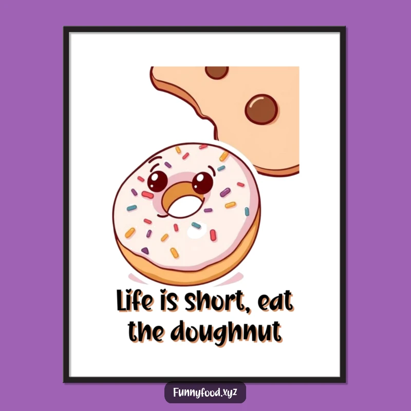 Funny Free Printable Wall Art: Doughnut Cookie Curiosity Downloadable Decor