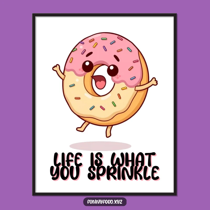 Free Printable Wall Art: Jumping Donut Fun - Funny Downloadable Decor!