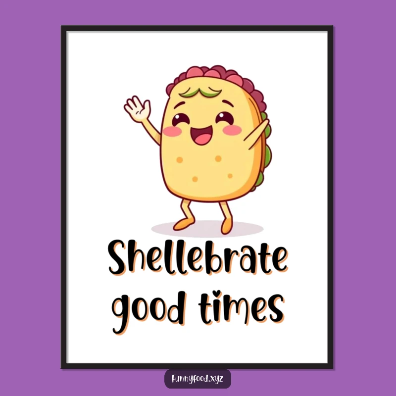 Funny Free Printable Wall Art: Dancing Taco Downloadable Decor for a Festive Vibe