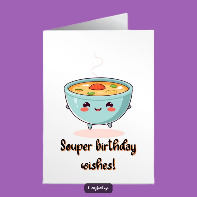 Free Printable Birthday Card: Cozy Soup Skip Design, Perfect Downloadable Gift for Comfort Lovers