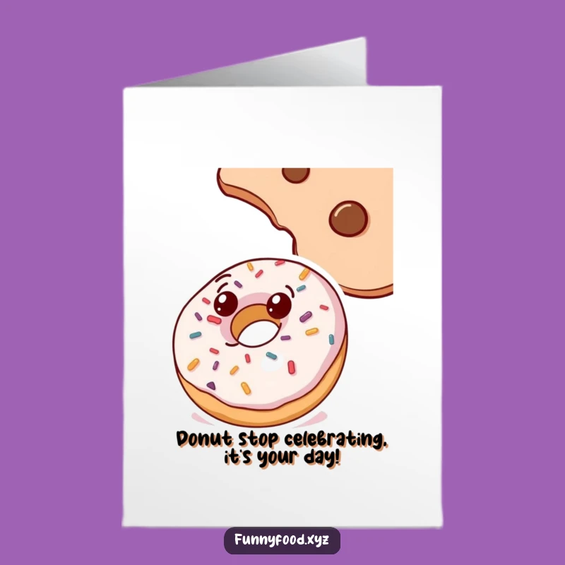 Free Printable Birthday Card: Doughnut Cookie Curious Funny Downloadable Gift