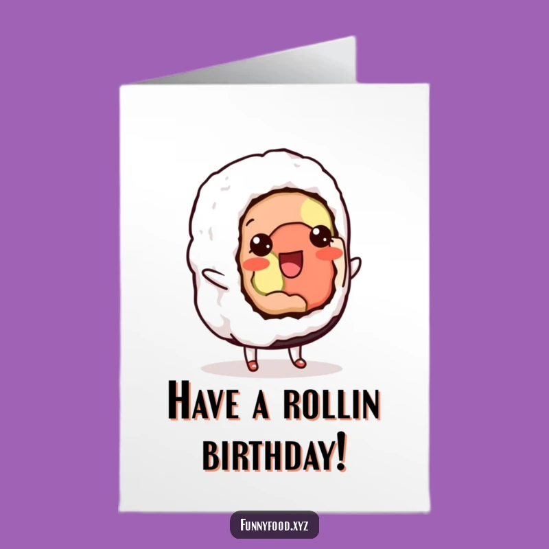 Free Printable Birthday Card: Sushi Shuffle Celebration - Funny Downloadable Gift!
