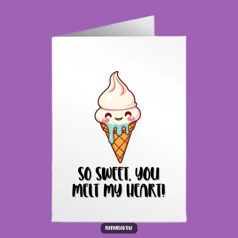 Free Printable Happy Birthday Ice Cream Card: Funny Melting Dessert Downloadable Gift