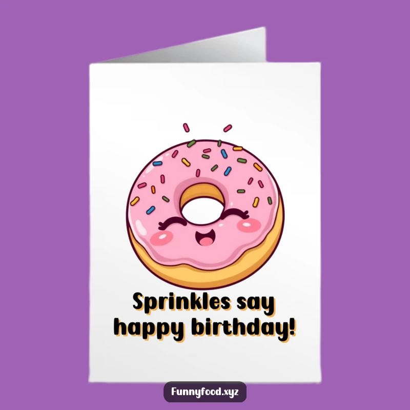 Free Printable Winking Donut Birthday Card: Funny Downloadable Gift for Sweet Celebrations
